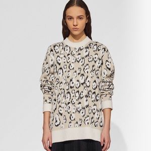 Proenza Schouler Graphic Leopard Jacquard Sweater in Neutrals - NWT, size medium